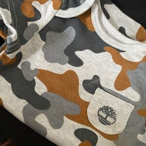 Timberland Gray and Brown Camo Baby Shirt